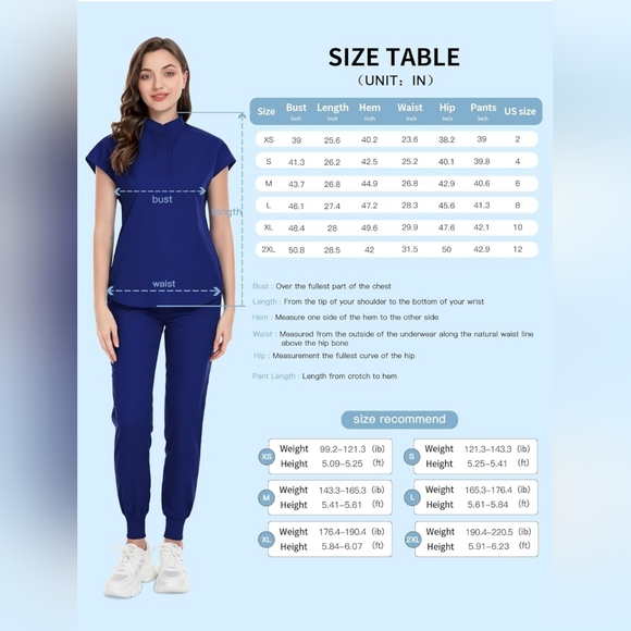 NiaaHinn Women's Scrub SET Jogger Pant and Top - Picture 5 of 5